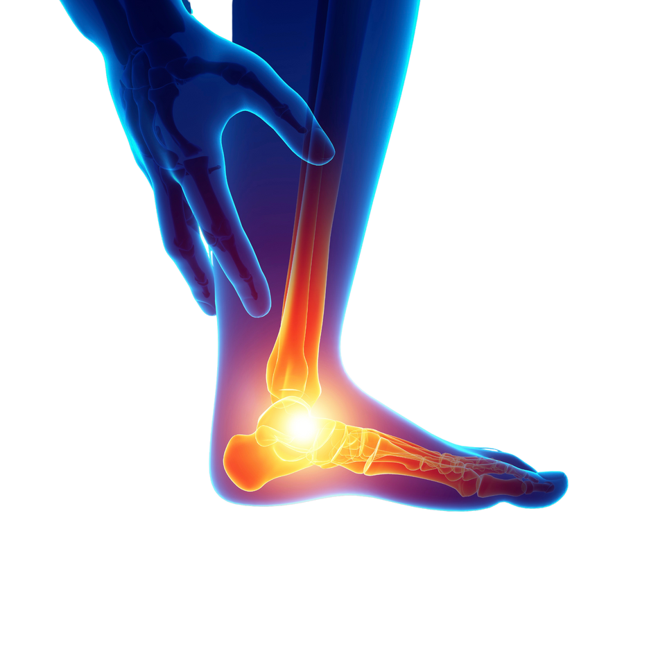 Man with foot pain, illustration