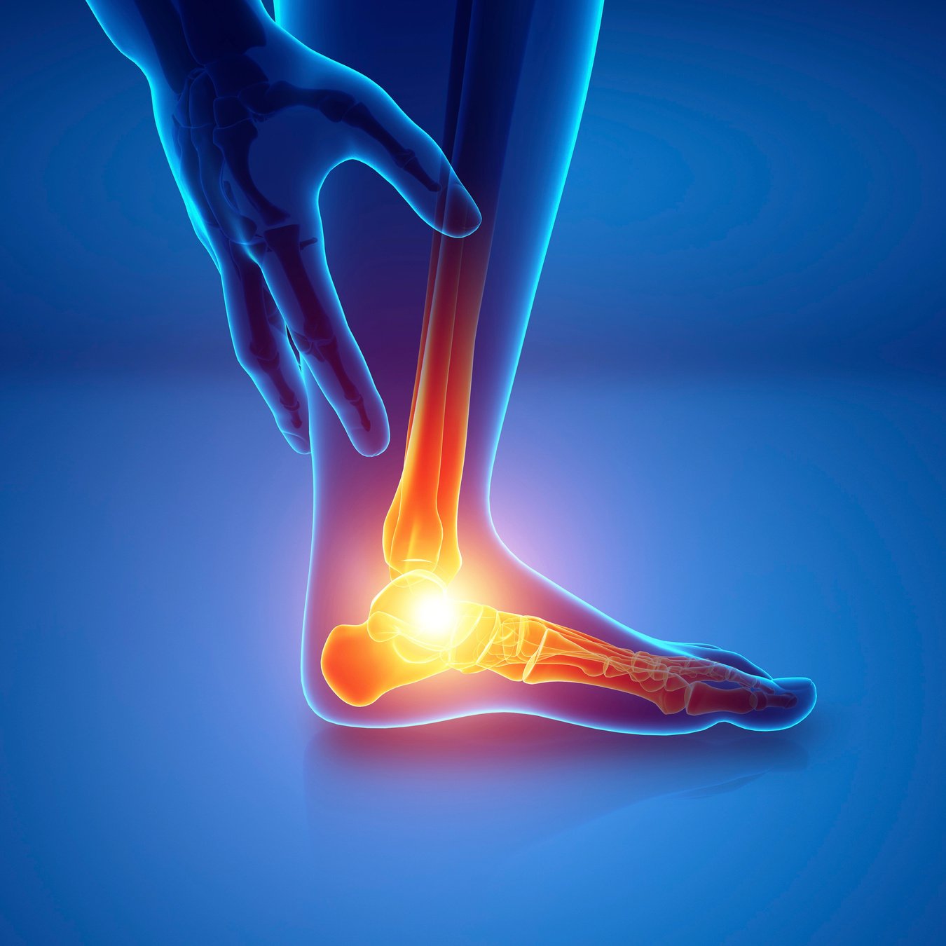 Man with foot pain, illustration